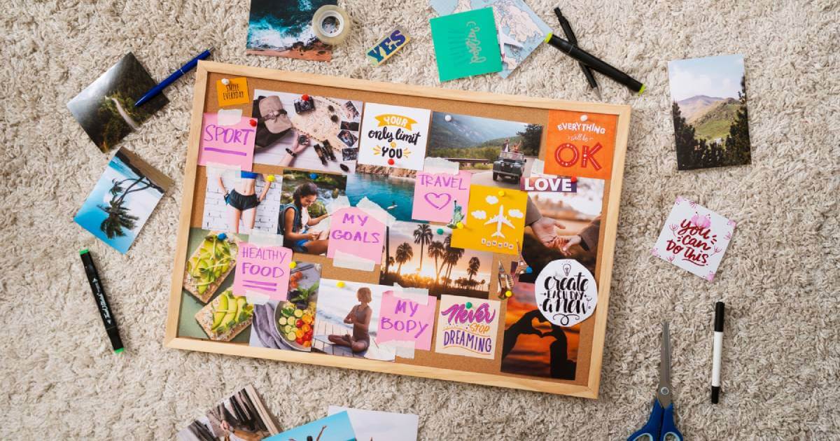 Law of attraction ruined my life - broken vision board showing failed manifestation
